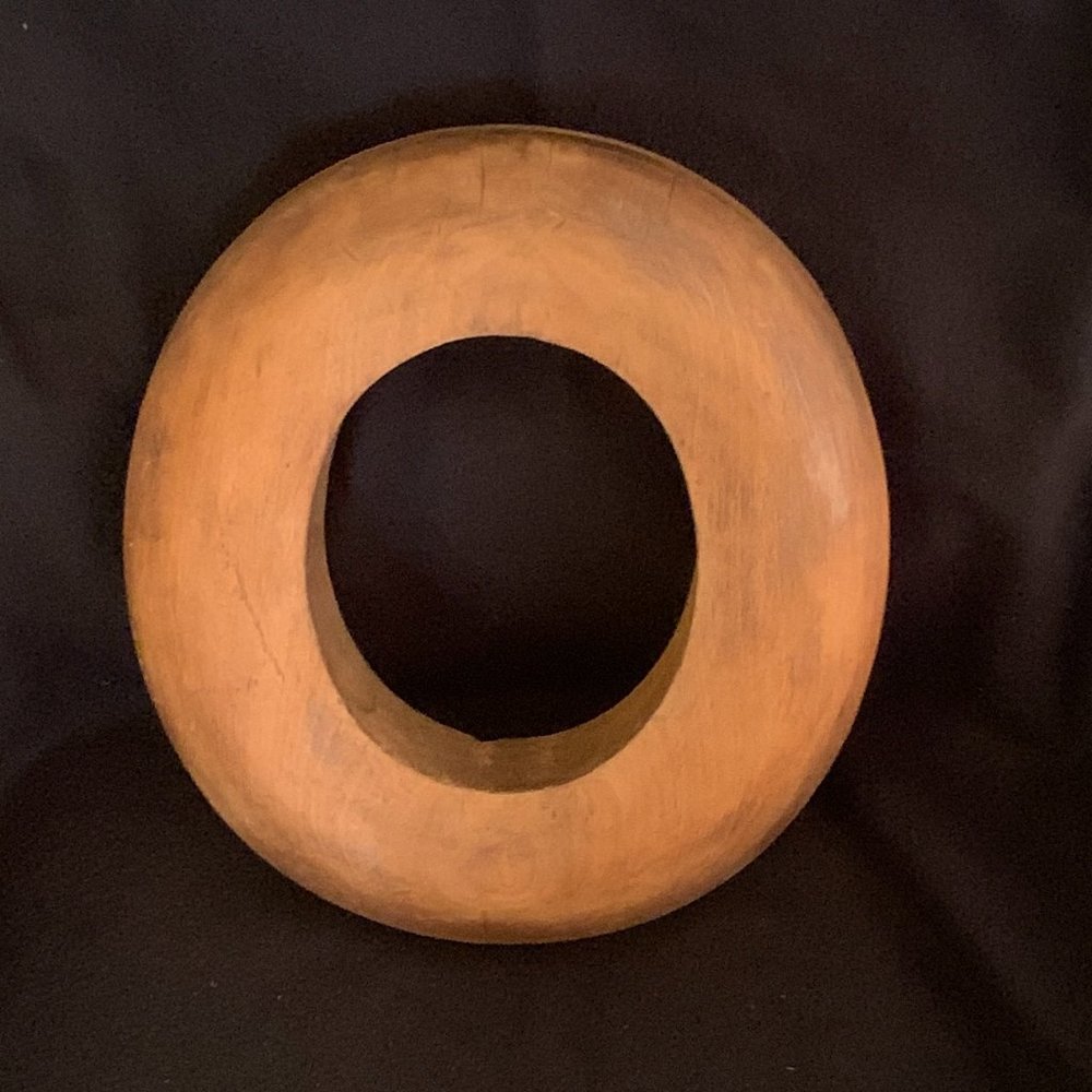ANTIQUE WOODEN MILLINERY BRIM HAT FORM